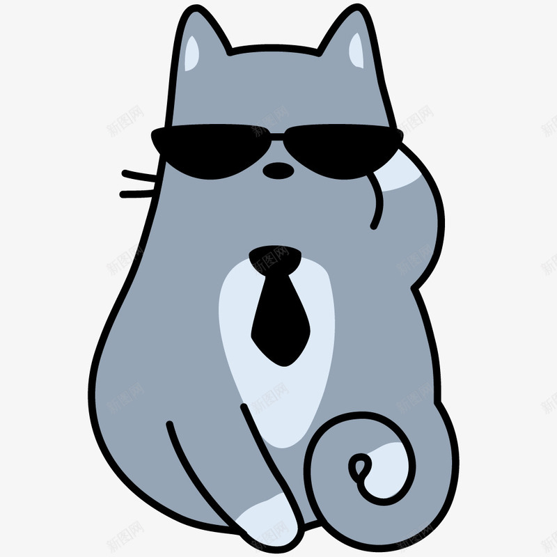 戴眼镜的猫咪png免抠素材_88icon https://88icon.com 动物 宠物 猫咪 装饰 领带