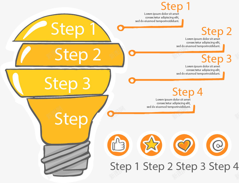 切片灯泡分类图png免抠素材_88icon https://88icon.com 信息图表 创意结构图 步骤图