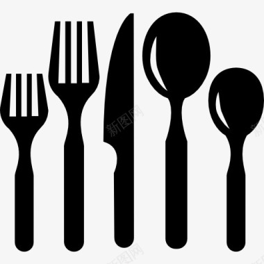 餐具五件图标图标