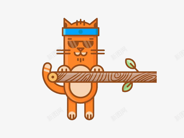 戴着眼镜运动的猫咪png免抠素材_88icon https://88icon.com 个性 动物 卡通 手绘 猫咪 眼镜 设计 运动