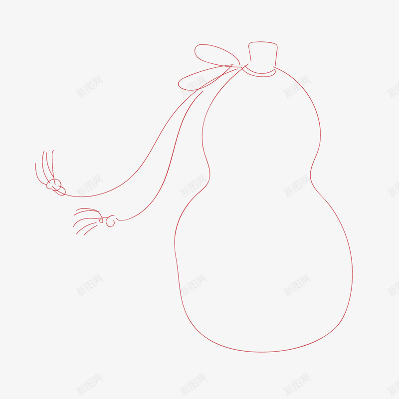 简笔线条葫芦图案png免抠素材_88icon https://88icon.com 创意 手绘图 简笔 线条 绳子 葫芦 葫芦图案