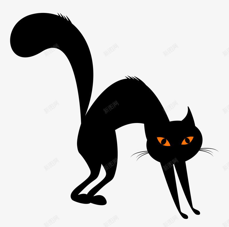 猫咪矢量图eps免抠素材_88icon https://88icon.com 捉鼠 猫咪 胡子 黑色 矢量图