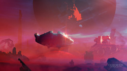 游戏电影场景环境红色渲染素材