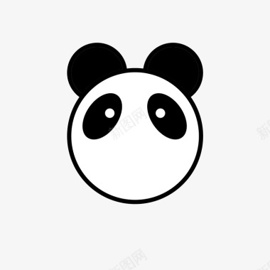 黑色手绘熊猫元素图标图标