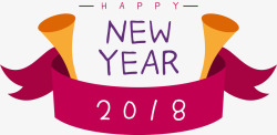 新年丝带标签素材