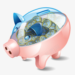 粉色的存钱罐小猪扑满icon图标图标