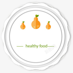 健康食物徽章矢量图素材