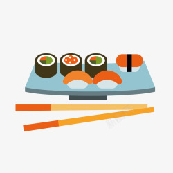 彩色寿司美食矢量图素材