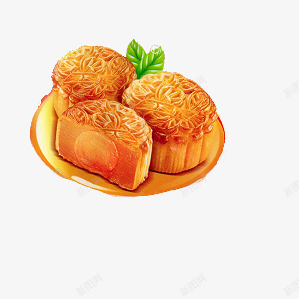 月饼实物图png免抠素材_88icon https://88icon.com 中秋节 叶子 实物图 月饼 橘色 美食 节日 食物