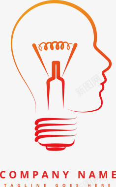 灯泡矢量素材手绘灯泡创意头脑图标图标