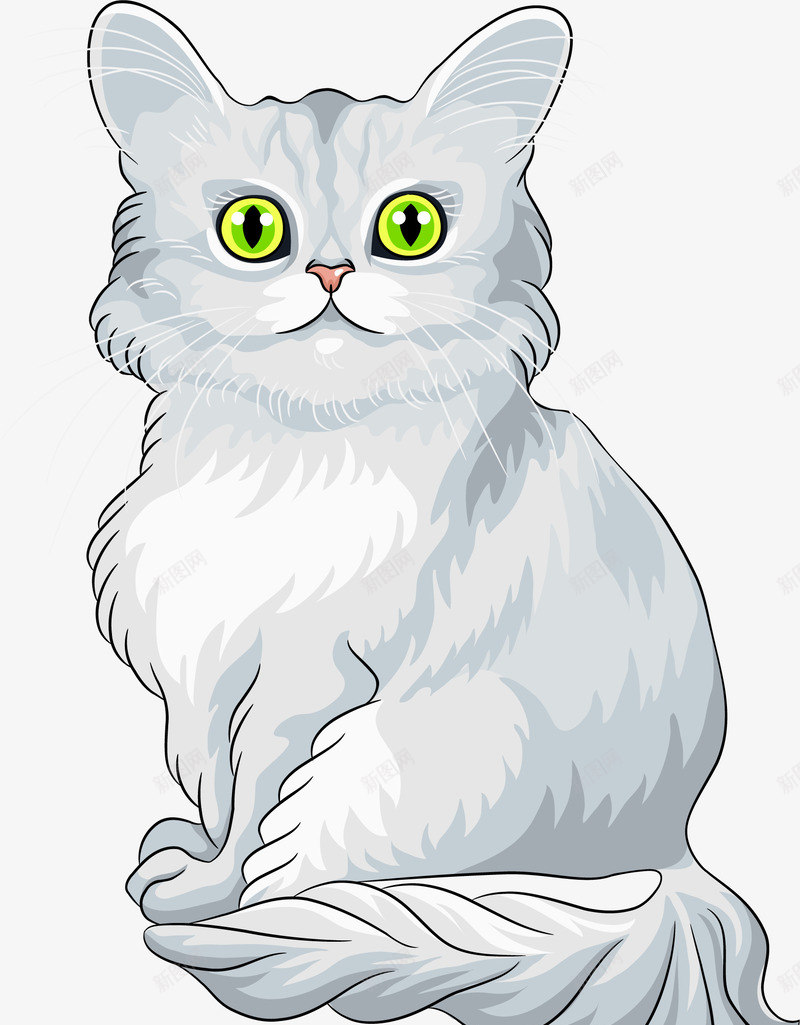 手绘猫咪矢量图ai免抠素材_88icon https://88icon.com 可爱 手绘 猫咪 矢量图