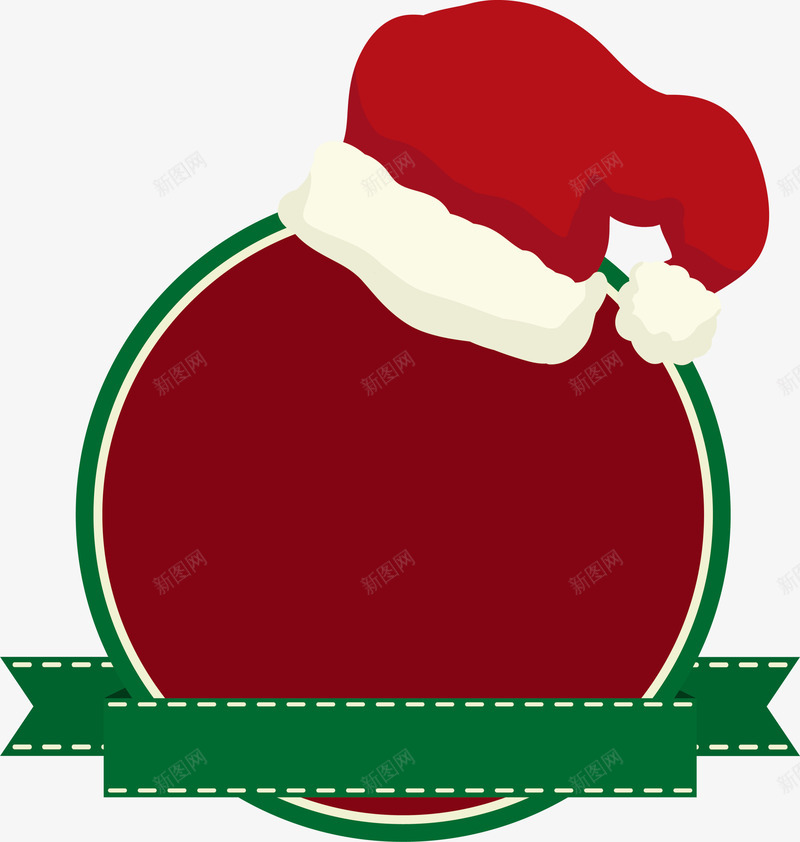 红色圣诞帽标签png免抠素材_88icon https://88icon.com 圣诞帽 圣诞快乐 圣诞节 新年快乐 标签 绸带 节日徽章