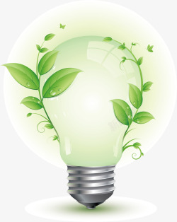 灯泡绿色能源创意图案发光素材