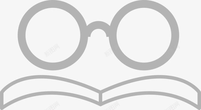 亲子阅读灰色眼镜书本亲子阅读图标矢量图图标