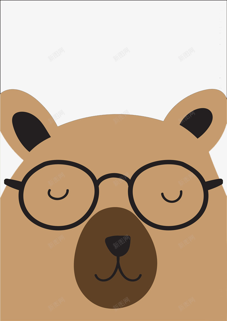 戴眼镜的熊png免抠素材_88icon https://88icon.com 卡通手绘 卡通棕熊 可爱 戴眼镜 手绘熊 棕色的 黑色