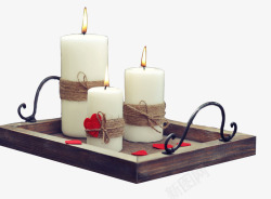 绳子缠绕的燃烧的蜡烛素材