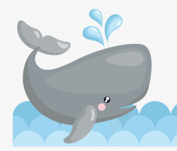 大海鲸鱼矢量图素材