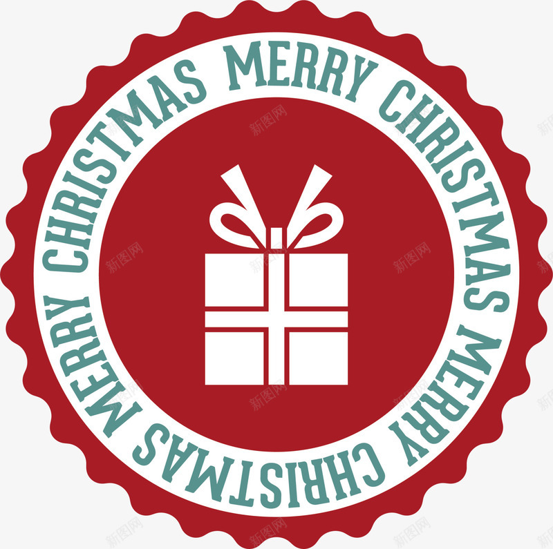 红色圣诞礼物标志png免抠素材_88icon https://88icon.com 圣诞快乐 圣诞礼物 圣诞节 红色标志 节日徽章 装饰图案