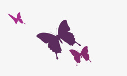 紫色渐变蝴蝶素材