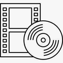 电影片电影带和DVD图标高清图片