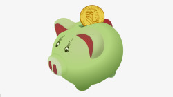 绿色小猪存钱罐素材