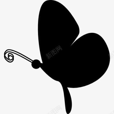 黑蝴蝶侧视图图标图标