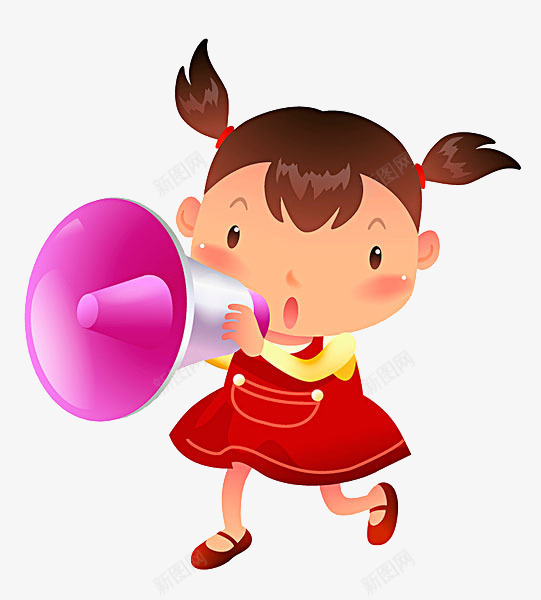 卡通女孩拿着喇叭png免抠素材_88icon https://88icon.com 免抠女孩 卡通 喊叫的女孩 女孩拿着喇叭 粉色的喇叭 行走的女孩