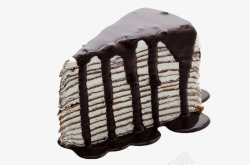 棕色手绘千层巧克力蛋糕素材