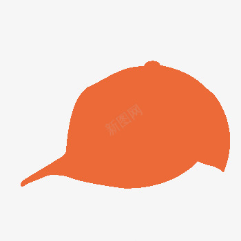 橘色遮阳伞旅游帽子矢量图图标图标