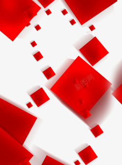 红色正方形装饰背景素材