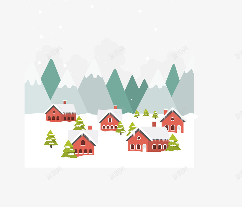 雪村红房子png免抠素材_88icon https://88icon.com 屋顶的雪 红房子 雪 雪地 雪屋顶