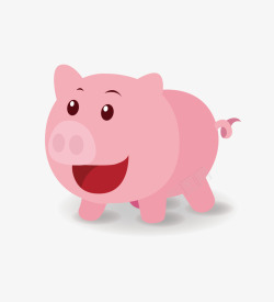 粉色的卡通小猪图案矢量图素材