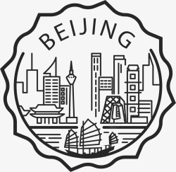 中国北京纪念徽章矢量图素材