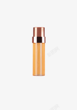 橘黄色透明质感立体化妆品瓶子素材