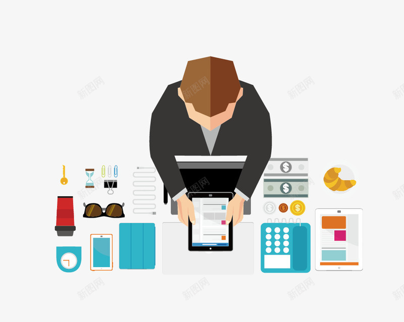 人物办公顶视图png免抠素材_88icon https://88icon.com 人物办公顶视图 电脑 矢量人物办公