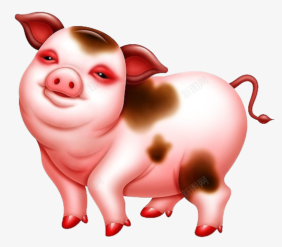 一只小猪png免抠素材_88icon https://88icon.com 可爱 粉色 素材 花纹