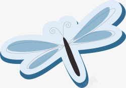对称的浅蓝色长臂蜻蜓矢量图素材