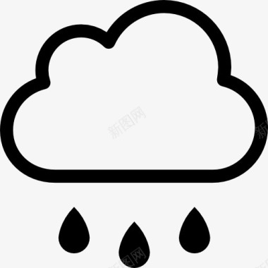 橄榄油滴云与雨滴图标图标