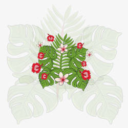 热带植物装饰图案边框纹理矢量图素材