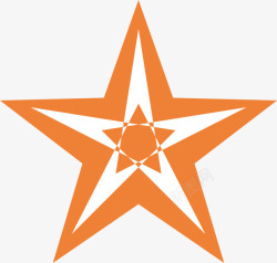 五角形橘色星星图标高清图片