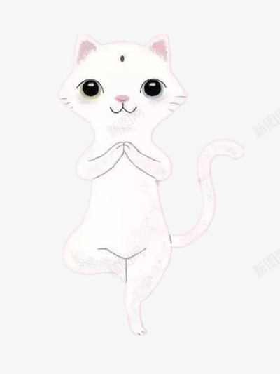 可爱猫咪png免抠素材_88icon https://88icon.com 手绘 瑜伽 白色 黑色