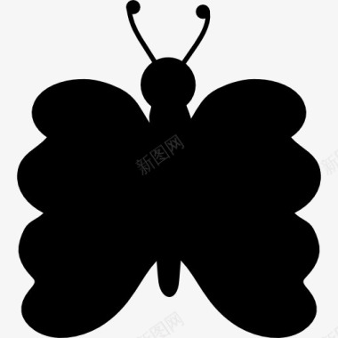 蝴蝶光效对称的蝴蝶形状从顶视图图标图标