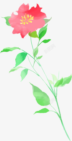 红色卡通花朵植物造型素材