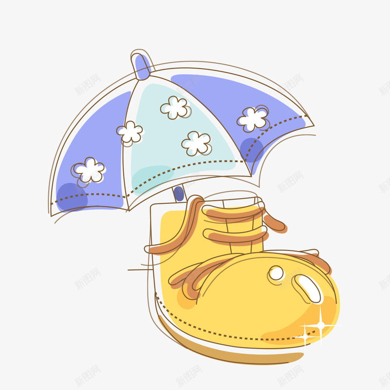 手绘雨伞和雨鞋png免抠素材_88icon https://88icon.com 手绘 手绘雨伞和雨鞋 雨伞 雨鞋