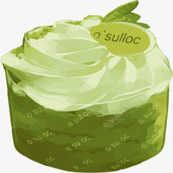 绿色甜品冰淇淋矢量图素材