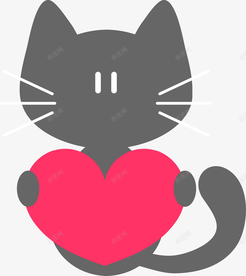 手绘灰色猫咪尾巴png免抠素材_88icon https://88icon.com 呆萌 手绘猫咪 灰色尾巴 灰色猫咪 爱心 胡须