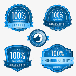 质量认证5款质量认证标签矢量图高清图片