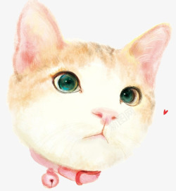 手绘水彩卡通可爱猫咪素材