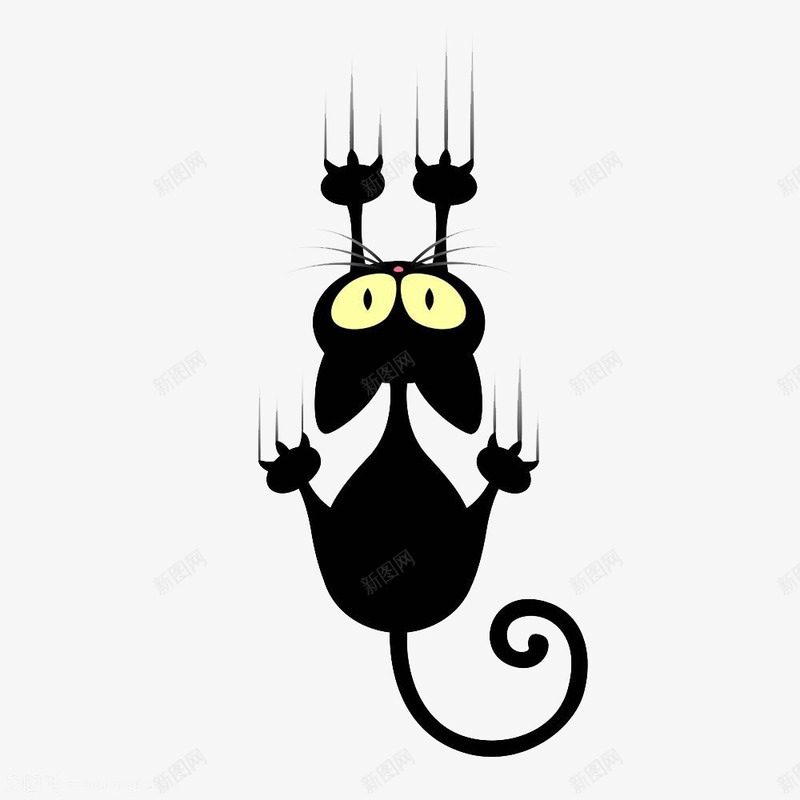 黑色卡通猫咪下滑png免抠素材_88icon https://88icon.com 下滑 卡通 爪子 猫咪 黑色