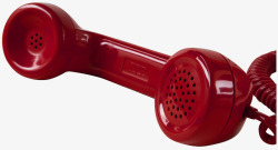 红色电话筒实物图素材